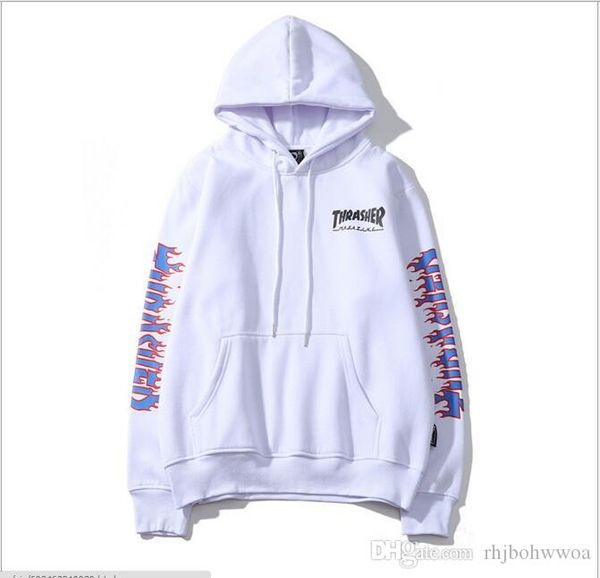 

2019 new kirin arm flame thrasher sweater turtleneck plus velvet cotton men and women couple casual hoodie m-xxl, Black