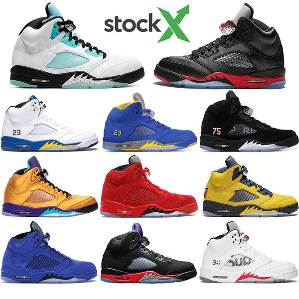 

with socks jumpman mens 5 5s basketball shoes sneakers island green suede trophy room michigan wings olympic sports sneakers size 40-47, White;red