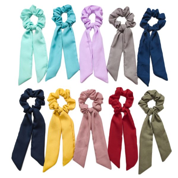 

шифоновое девушки тесемки волос эластичность сплошной цвет головной убор вспомогательное оборудование 10 color set, Golden;white