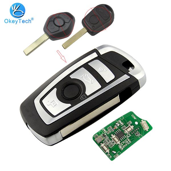 

okeytech ews modified for remote flip folding key 4 buttons 315/433mhz id44 pcf7935aa for e38 e39 x3 x5 z3 z4 hu92 blade