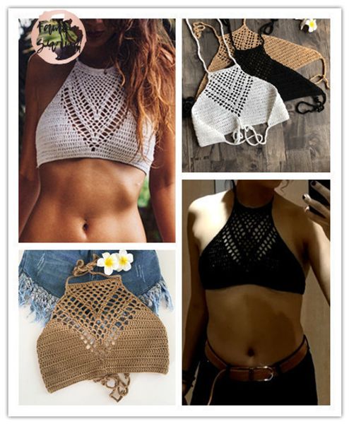 

crochet vintage crop top пляжная sexy топы выдалбливают кружева bralette вязание ручной работы y hot fitness кадрированные, White