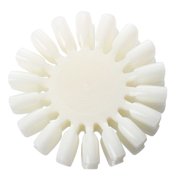 

10 x nail art tips gel acrylic display practice wheel, Silver