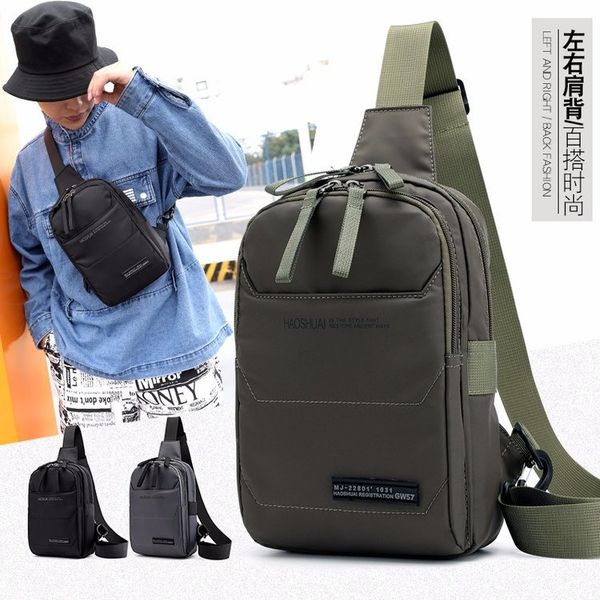 

chest pack 2019 japanese korean trend new style light sports nylon fashion simple versatile chest bag solid color men's bag