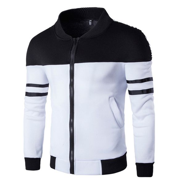 

2019 fashion&casual&daily men's autumn winter zipper sportswear patchwork jacket long sleeve coat drop shiping new g1, Black;brown