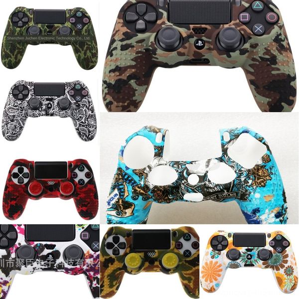 

1rwc5 water controller printing camo camouflage silicone protective rubber transfer case for ps4 gamepad skin coverfedex emsshipping
