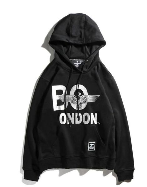 

brand designer men hoodie sweater london boy quality wool by fashion streetwear sweat hip hop long sleeved shirt men, Black