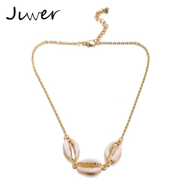 

jlwer bohemian gold conch seashell cowrie chokers necklaces for women ocean sea shell chain necklaces beach summer jewelry gifts, Golden;silver