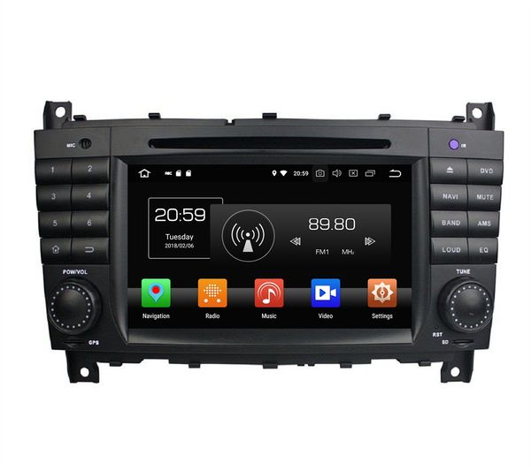 

px5 octa core 2 din 7" android 8.0 car dvd radio gps for mercedes benz c-class w203 clc g class w467 bluetooth wifi usb mirror-link