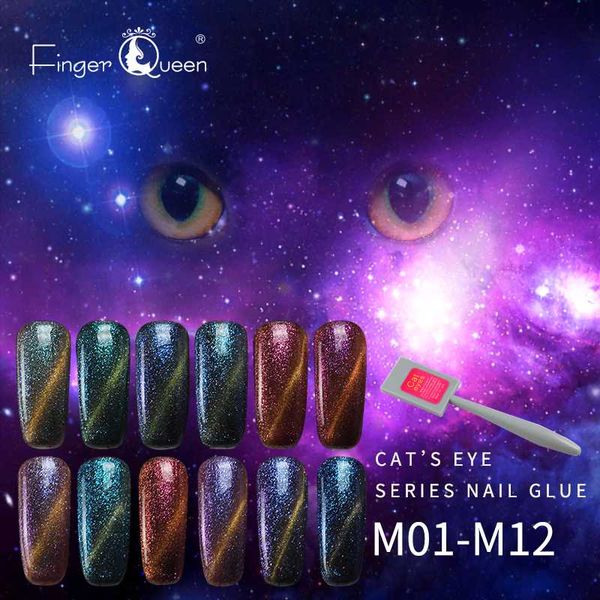 

fingerqueen cat eye gel nail polish vernis semi permanent uv nail art for a manicure gel primer coat varnish, Red;pink