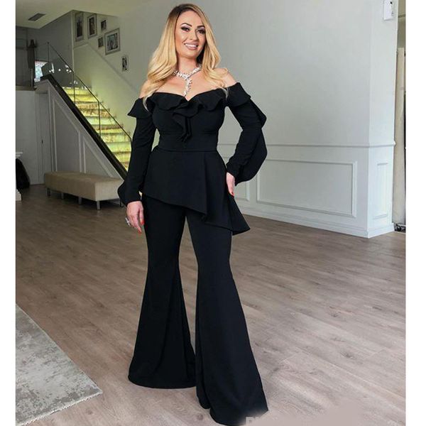 

mother of the bride pants suit summer black sweetheart neck mother's dresses wedding guest formal gowns, Black;red