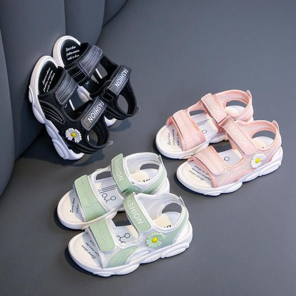 

2020 new summer boys sandals for children beach shoes kids sports soft anti-slip casual toddler baby girls leather flat sandals, Black;red