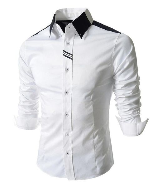 

мужские однотонные дизайнерские рубашки осень весна мужская рубашка с отложным воротником drss рубашка новая одежда, White;black