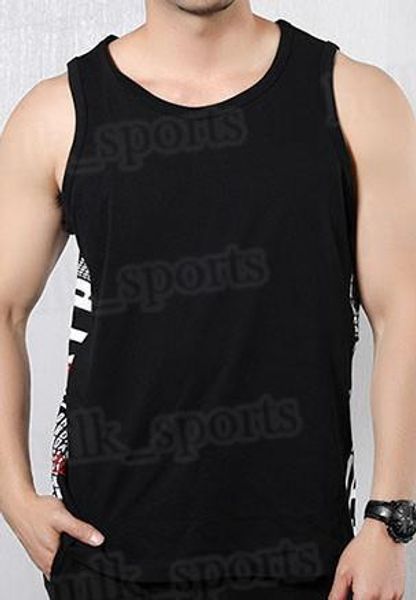 

45145 Summer sleeveless sports and fitness vests men loose T shirt cotton running vest trend clothing bottom outsidse wear comfortable 50