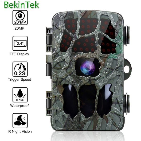 

bekintek ip66 водонепроницаемый инфракрасный ночного видения охота камера дикой природы ик движения триггер trail камера 4k 20mp full hd под