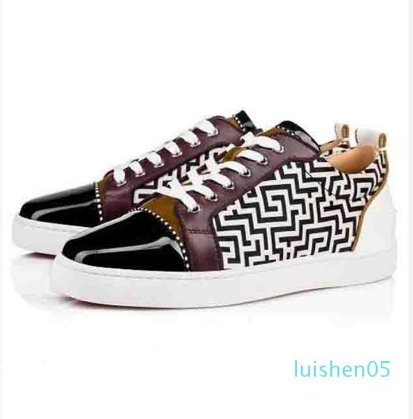 

fresh new season junior red soles design women,men nospike sneaker red bottom men's shoes flat low traines with fashion print al05, Black