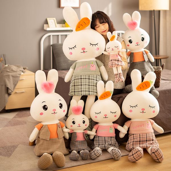 

cartoon bunny rabbit plush toy stuffed animals rabbit dressing dolls for kids girls children birthday easter day gifts 50-110cm