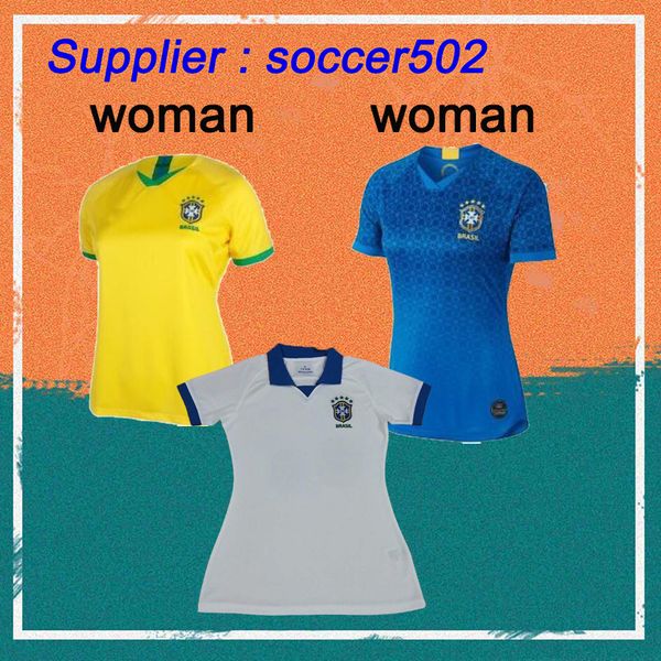 

New 2019 copa america brazil women occer jer ey p coutinho marcelo paulinho g je u girl occer hirt lady football uniform