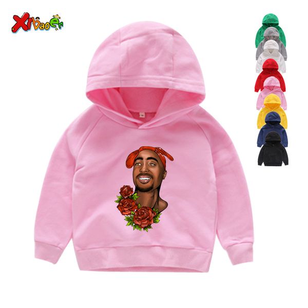 

cotton children fashion 2pac hip hop swag funny hoodies kid tupac amaru shakur clothes boys and girls hoodies & sweatshirts, Black