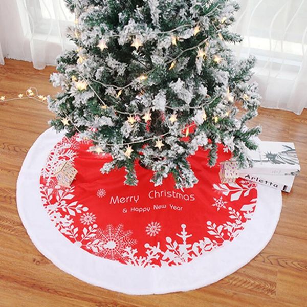 

white red christmas tree skirt embroidery short carpet mat christmas decoration for home new year navided natal