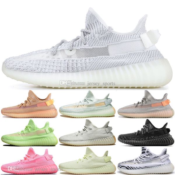 

sale kanye west clay v2 static reflective gid glow in the dark mens running shoes hyperspace true form zebra women sports designer sneakers