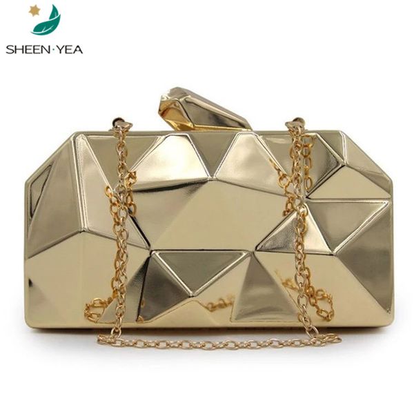 

new fashion vintage women messenger bags alloy luxury triangle evening bag classical mini party prom clutches lady solid handbag