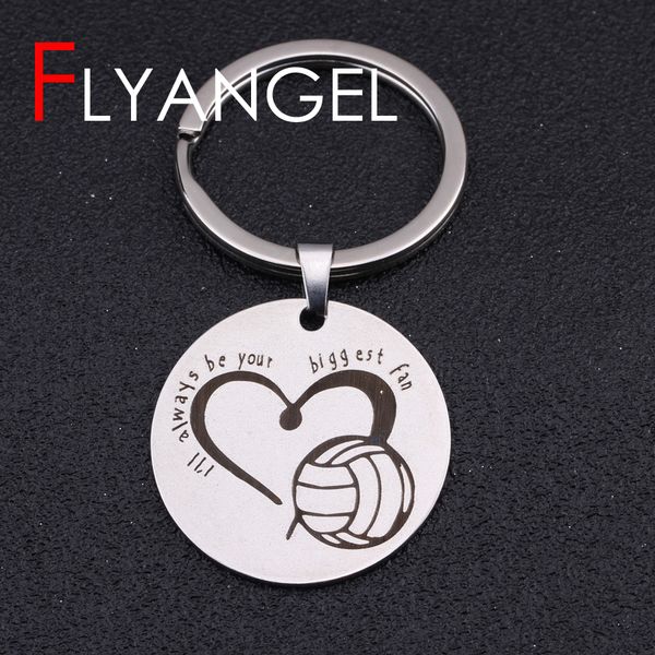 

engeaved ball heart fashion keychain biggest fans creative car key tag ball game fan keyring gifts key holder, Silver