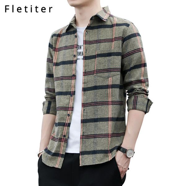 

fletiter long sleeve formal men's solid dress shirts social turn-down collar regular fit business party male smart casual shirt, White;black