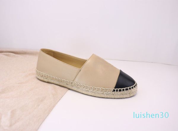 

espadrilles women designer casual shoes luxury leather slip-on platform shoes men espadrilles sandals with box size 34--42 1 l30, Black
