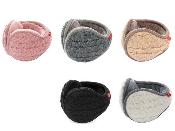

fashion winter warm foldable knitted earmuffs, Blue;gray