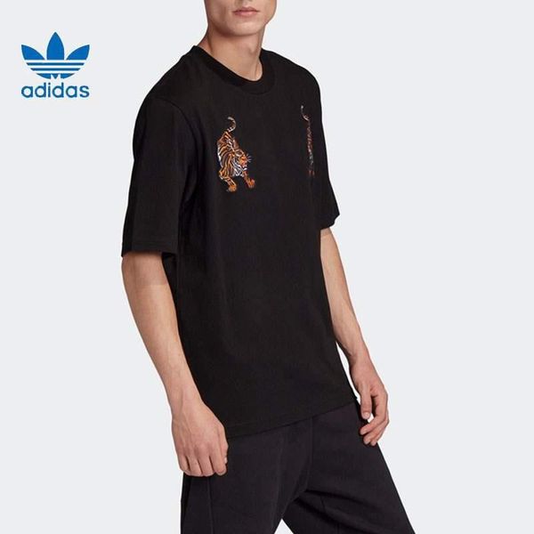 

summer t shirt men designer brand tiger embroidery loose shorts sleeves luxury shirts casual clothing, White;black
