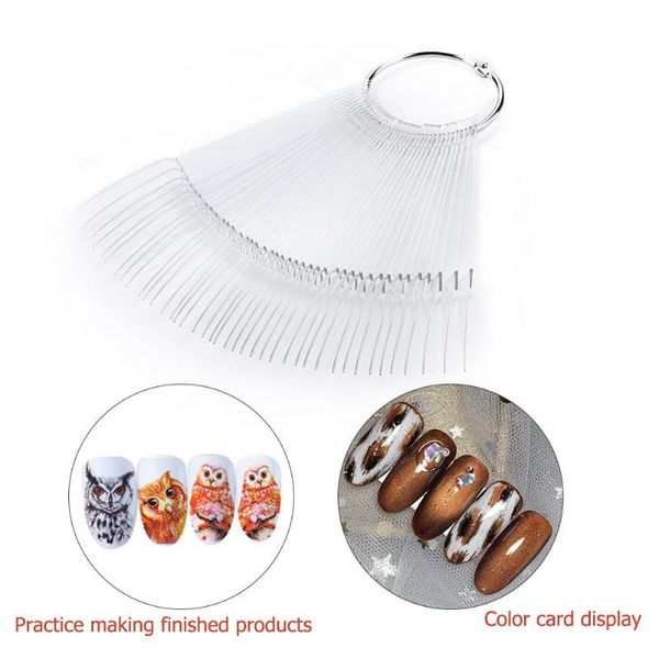 

40pcs nail art false tips polish gel color practice display showing card