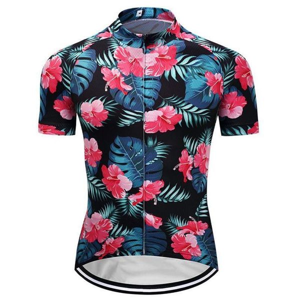 

crossrider men retro cycling jersey funny mtb bicycle clothing bike wear beautiful flower clothes short hombre verano, Black;blue