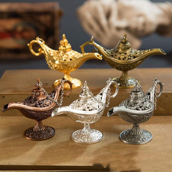 

antique style fairy tale aladdin magic lamps tea pot genie lamp vintage retro toys for kids gift home tea oil pot arabian art craft