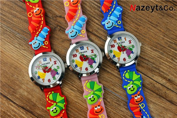 

the new child fruit design 3 d silicone watch children watch the boy girl noctilucent pointer jelly table, Blue