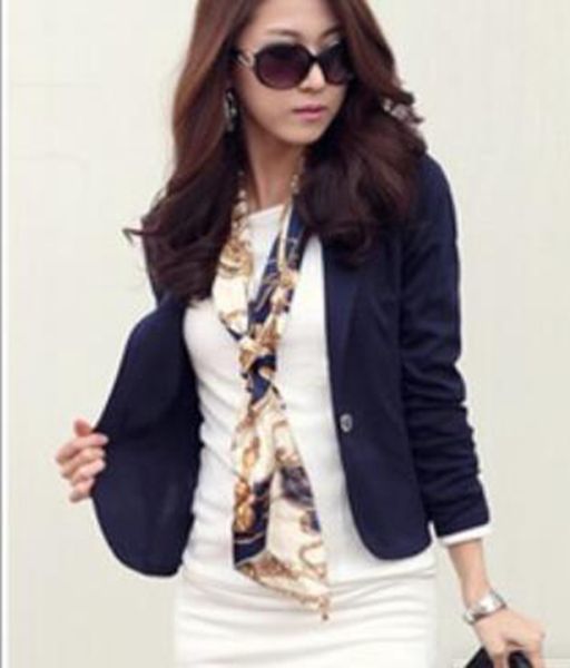 

женская корейская версия нового бутика special personality trend temperament весна и осень пряжка короткий пиджак / s-2xl, White;black