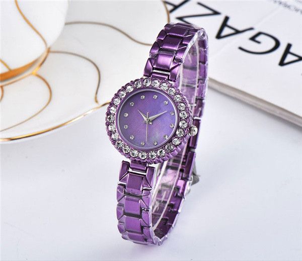 

роскошные платья женщин часы элегантный нержавеющей стали розовое золото часы высокого качества леди rhinestone кварцевые наручные часы супе, Slivery;brown