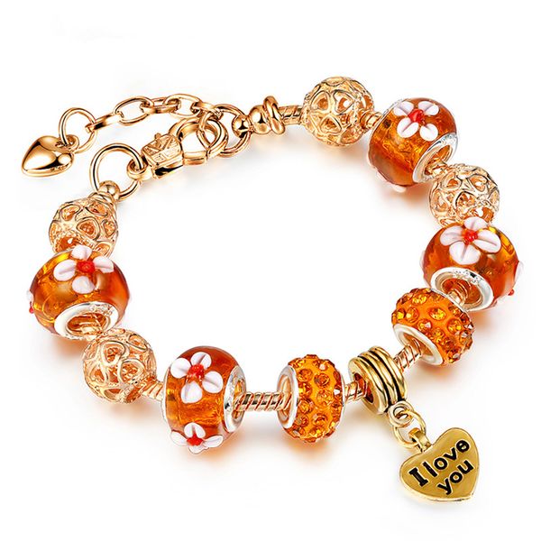 

molinuo new trendy bead bracelet 19-3cm i love you couple pendant party wear can send girlfriend beautiful bracelet, Black
