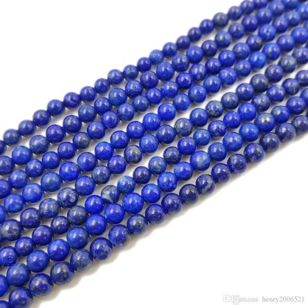 

природные ляпис круглые бусины 4мм формы природные лазурит круглые свободные шарики 4mm diy изготовление ювелирных изделий 15 дюймов, Black