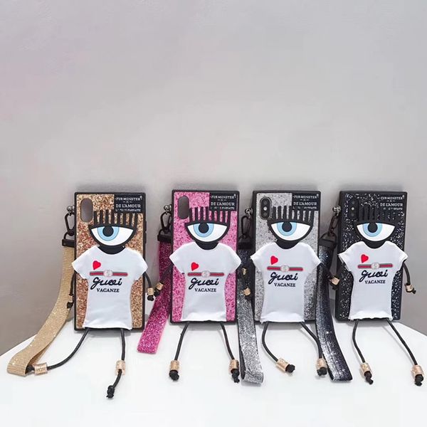 

Блеск Bling квадратные большие глаза робот чехол, ткань напечатано письмо браслет Б