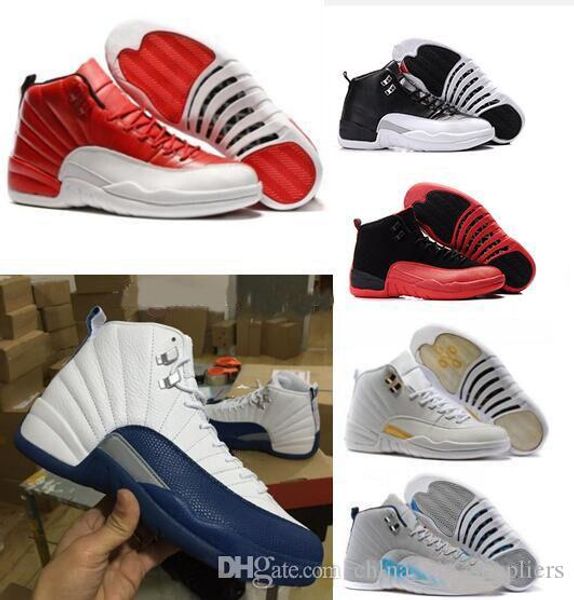 

With box 12 12s mens basketball shoes Bordeaux Dark Grey Flu Game The Master Taxi Playoffs French Blue Barons Royal Red Suede Sunrise Sports