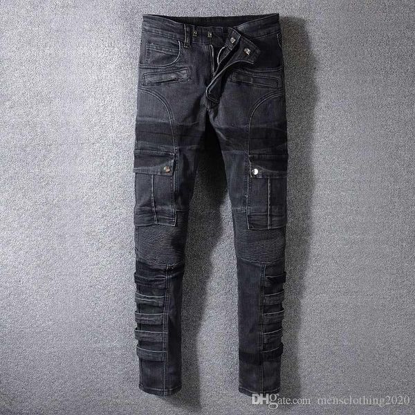 

ѬазѬђеннй байкеѬ джин мђжкие дизайнеѬкие джин мода онкий vintage biker джин, Blue