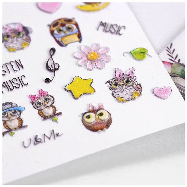 

3d engraved flower nail sticker embossed wave nail water decals mode empaistique nail water slip decorations, Black