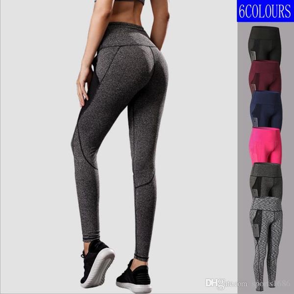 

women's fitness buttock leggings sports pants mesh pockets yoga running training skinny elastic quick-drying sports p, White;black