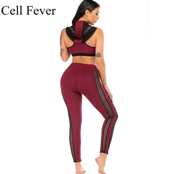 

seamless yoga set women fitness workout clothing sportswear female gym leggings push-up strappy sports bra 2 pcs sports suits, White;red