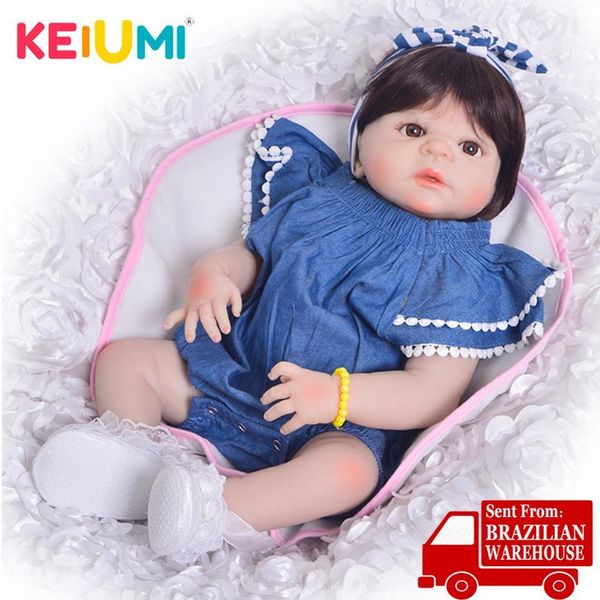 

keiumi 23 inch full body silicone reborn baby dolls for kids playmates realistic 57 cm princess dolls reborn fashion boneca gift y200413