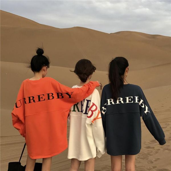 

o-neck letter printing harajuku hoodies sweatshirts women hip hop casual pullover streetwear 2019 women hoodies fashion, Black