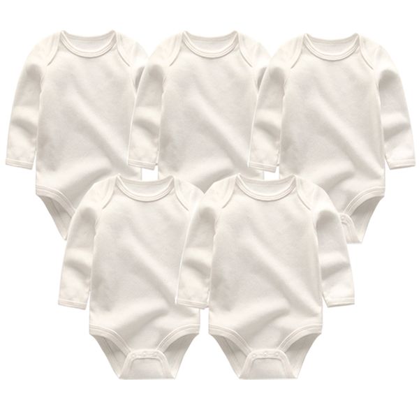 

2019 baby bodysuits cute 5pcs/lots new born baby boy girls clothes underwear baby costume, White