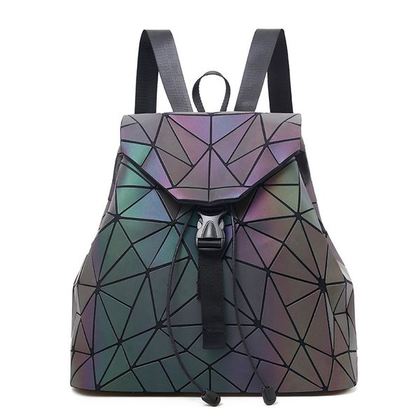 

women drawstring bag bagpack plaid sequin female backpack pack back teenage girls geometric luminous for holographic daypack gtwqq, Red;black
