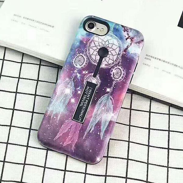 

Design Freely Case for iPhone X XS Max 7 8 Plus 6S 3D Printing Ring Kickstand Cover for Samsung S10e S10 5G S9 S8 Plus Note 9 8