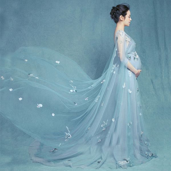 

flower maternity pgraphy props maxi gown pregnancy dresses maternity dresses for p shoot clothes for pregnant women, White